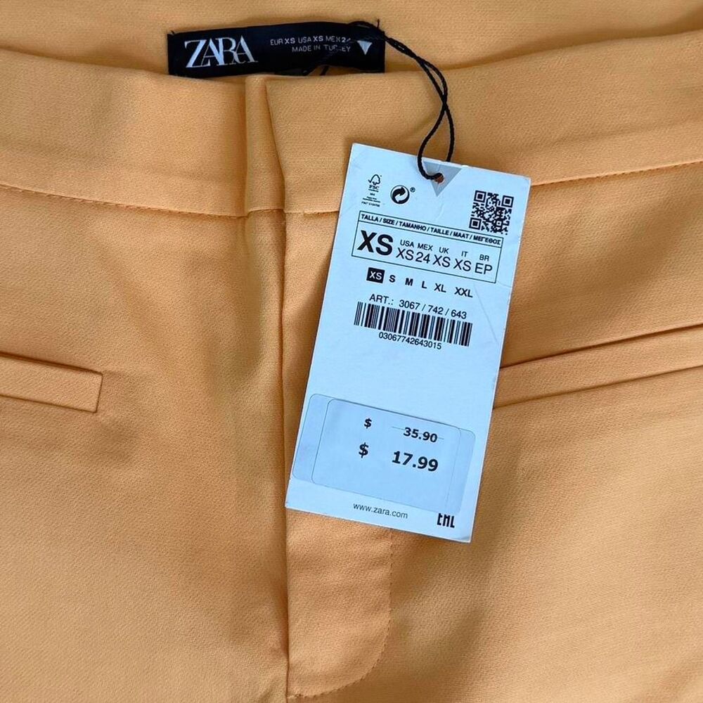 Zara Women's Orange Crop Trousers - Size XS - Picture 2 of 5